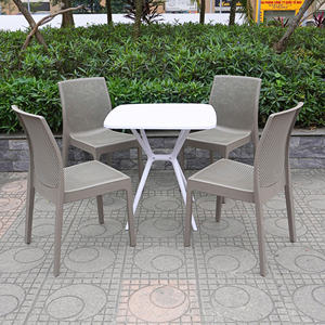 Chaise de bureau en plastique empilable, confortable, de couleur gris cendre moderne, avec dossier en maille carrée, pour un employé de bureau - Product Image 5