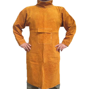 Tablier de soudeur en cuir robuste LAKSHY, résistant à la chaleur 250°C-400°C, imperméable, vêtement de salle blanche, coutures soudées, protection de niveau B - Product Image 4