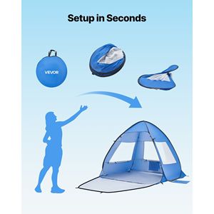 Tenda da Spiaggia Portatile Lightwei per 2 Persone, Protezione Solare UPF 50+, con Borsa per il Trasporto, Tasche per la Sabbia e Tettoia Ombreggiante - Product Image 3