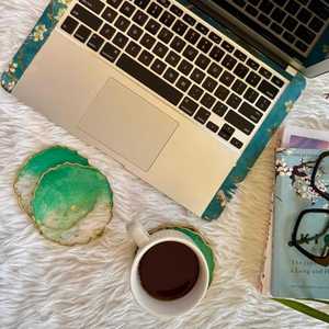 Trendy Handmade Resin Wood Square Drink Coasters Premium Epoxy Table Protectors Decorative <b>Cup</b> <b>Mats</b> Waterproof Heat Resistant - Product Image 5