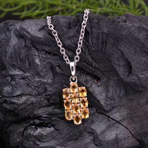 Colgante de plata de ley hecho a mano con citrino, piedra de nacimiento de noviembre, joyería elegante, regalo para mujer - Product Image 5