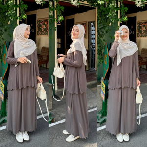 ชุดกระโปรงจีบผ้าชีฟองแขนยาวระบายอากาศได้ดีสไตล์ Melayu - Product Image 3