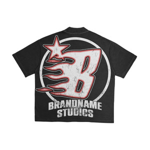 Camisetas de Hombre con Estampado Gráfico Personalizado, Estilo Urbano, Algodón Grueso, Corte Holgado Informal, Cuello Redondo, Proveedor de Ropa al Por Mayor - Product Image 2