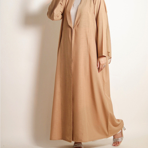 Abaya Modeste pour Femmes Adultes, Style Dubaï, en Tissu Satiné avec Broderie de Logo Personnalisé, Longueur Ras du Sol, Coupe Trapèze, Marque Privée - Product Image 5