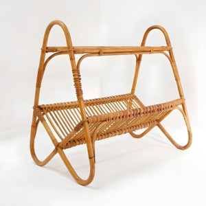 Porte-chaussons en rotin naturel, support de rangement pour magazines, porte-brochures, accessoires pour la maison et le bureau - Product Image 4