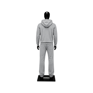 <b>Grey</b> <b>Mens</b> Tracksuit Set Full Zip <b>Hoodie</b> Straight Leg Sweatpants Casual Sportswear <b>Plain</b> Jogging Suit Wholesale Custom Activewear - Product Image 2
