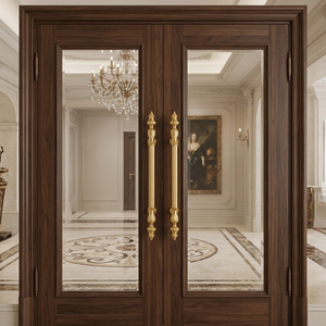 Poignée de porte en or antique, design luxueux, poignée longue décorative pour porte principale, qualité supérieure pour portes d'entrée de bureau - Product Image 3