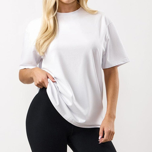 Camisetas de Algodón Lisas para Mujer al por Mayor, Camisetas Casuales de Manga Corta de Algodón para Mujer, Suministro al por Mayor - Product Image 3