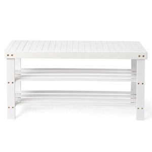 FCH 3-Tier Seamless Top Bamboo Shoe Rack Elegant and Durable Stand for Your Footwear - Product Image 4