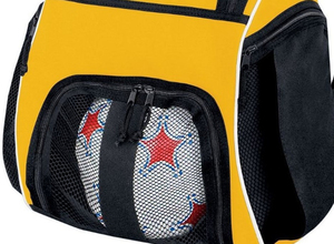 Sac à dos en nylon noir avec compartiment en filet pour ballon de basket, capacité 30-40L, idéal pour les activités sportives - Product Image 2