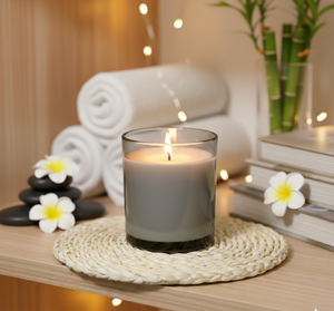 Vela de Cera de Soja Perfumada, Hecha a Mano, Moderna y Minimalista, en Frasco de Vidrio Transparente de 7x5cm, Ecológica, Decoración para el Hogar, Regalo para Diwali y Navidad - Product Image 1