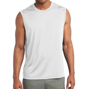 T-shirt sans manches pour homme en coton de qualité supérieure, logo personnalisé, coupe slim, t-shirt uni pour homme, t-shirts de sport - Product Image 1