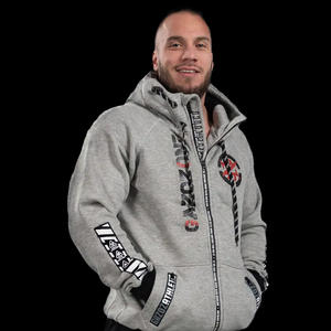 Sudadera con capucha para hombre, diseño a cuadros, material súper grueso, estilo urbano, estampado en serigrafía, color rojo desgastado. - Product Image 4