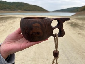 No-Cracking Handmade Wooden Kuksa Cup Nordic Camping Mug Traditional Scandinavian <b>Drinking</b> Cup Outdoor Coffee Bowl Gift - Product Image 1