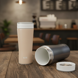 Premium 10Oz Minimaliste Céramique Double Paroi En Acier Inoxydable Isolé Thermos Bouteille Sous Vide Doublure En Porcelaine 6-12hrs Applicable - Product Image 1