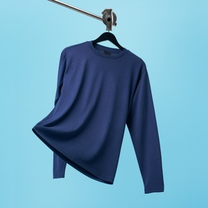 Nouveauté T-shirt à manches longues pour homme avec logo personnalisé sur le devant, col rond, 100% coton tricoté, séchage rapide, écologique, coupe décontractée - Product Image 6