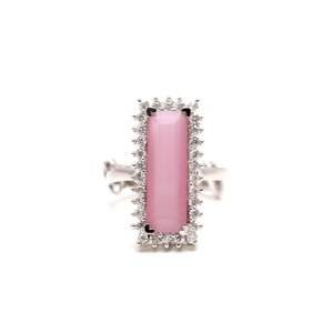 Anillo de Plata de Ley 925 con Cuarzo Rosa, Elegante y Ajustable, Joyería de Moda, Piedra de Nacimiento de Junio, Gran Venta - Product Image 2
