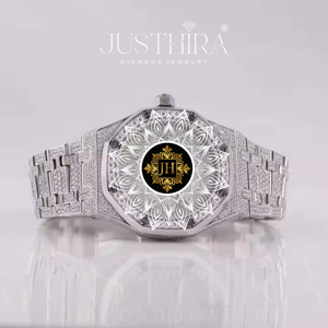 Reloj de Lujo de Acero Inoxidable con Diamantes de Moissanita para Hombre, Suministro al por Mayor, Reloj de Pulsera con Incrustaciones, Construcción Duradera, Mejor Precio - Product Image 1