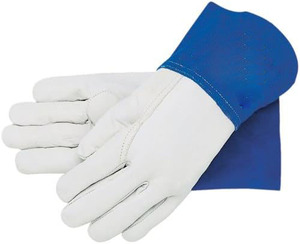 Gants de soudeur TIG en cuir de chèvre grainé de qualité supérieure pour hommes avec manchette en cuir de vachette pleine fleur - Product Image 2
