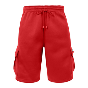 Shorts cargo orange pour homme, couleur unie, taille à cordon, style décontracté, tissu en coton avec poches latérales, short pour homme - Product Image 4