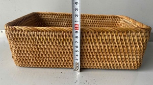 Panier de rangement multifonction en rotin naturel de haute qualité aspect luxe écologique tissé à la main nouveauté pour l'organisation de la maison - Product Image 2