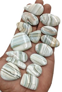 Natural White Chalcedony Oval Cut Cabochon Gemstone Wholesale Bulk | Loose Mixed Shapes | Direct Factory Supplier - Product Image 3