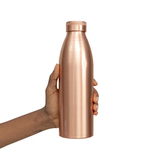 Bouteille d'eau en cuivre pur multifonctionnelle et épaisse pour le service traiteur, bouteille d'eau ayurvédique réutilisable en cuivre - Product Image 1
