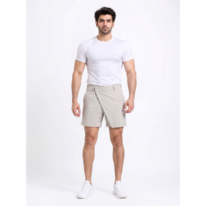 Men's Custom Label <b>Wrap</b> Front Shorts Recycled Nylon Elastane Technical Twill Streetwear 4 Way <b>Stretch</b> XXS XS 2XL OEM Tailored - Product Image 1