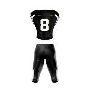 Uniforme de football américain pour hommes, 100% polyester respirant, grande taille, manches courtes, haute qualité, personnalisable - Product Image 2