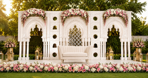 Moroccan Style Elegant 3D <b>Arch</b> Panels Wedding Stage Setup Custom Arabic Fiberglass Lightweight India - Product Image 4