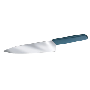 Couteau de chef moderne de 20 cm, lame en acier inoxydable, manche bleu, couteau de cuisine professionnel pour hacher et trancher la viande et les légumes - Product Image 2