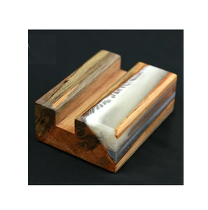 Epoxy Resin And Wood Business <b>Card</b> Stand Office Desk Organizer Business Display Holder Clipboard Style Portable Office Used - Product Image 1