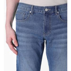Jeans de Mezclilla Ajustados y Rectos para Hombre, Cintura Media, Corte Slim, Color Azul, Mezclilla de Algodón Casual, Fabricante Mayorista OEM - Product Image 4