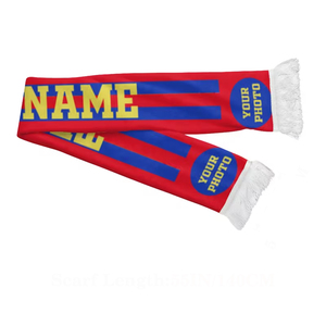 ผ้าพันคอยาวออกแบบเองสำหรับแฟนคลับฟุตบอล พิมพ์ลายทีมฟุตบอล ผ้าถักแฟชั่นสำหรับผู้ชาย วัสดุอะคริลิก 100% - Product Image 1