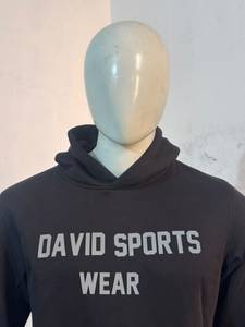 Sudadera con Capucha de Felpa de Algodón Bordada David Sports Wear - Unisex de Manga Larga - Product Image 2