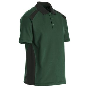 Chemise à manches courtes pour homme, verte, logo uni sur le devant, séchage rapide, tricotée, style décontracté, coupe régulière, 100% polyester - Product Image 2