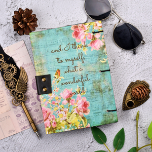 Vintage Handmade Floral Journal <b>Diary</b> with Metal <b>Lock</b> Artistic Cover Scrapbook Notebook Gift for Writing Travel Notebook Planner - Product Image 2