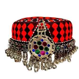 2026 Handmade Ethnic Women's Afghan Kuchi Character Style Outdoor Casual Party <b>Wedding</b> Festive Headpiece Jewelry Caps <b>Hat</b> Adults - Product Image 1