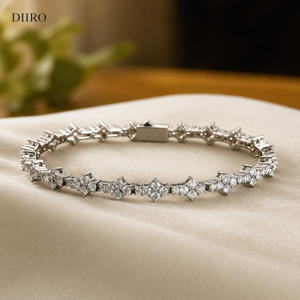 Women's 925 Sterling <b>Silver</b> Tennis <b>Bracelet</b> Round Brilliant Cut Claw Setting Moissanite Engagement Gift <b>Bracelets</b> - Product Image 2