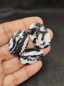 Wholesale Zebra Jasper Loose Gemstones Cabochons Hand Polished Flat Backs for Jewelry Making - Product Image 6