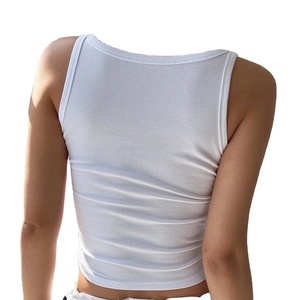 Summer Tight <b>Vest</b> Plain Crop Tops Wholesale <b>White</b> Ribbed Running Tank Top for Women Workout Tank Tops Casual 2026 - Product Image 3
