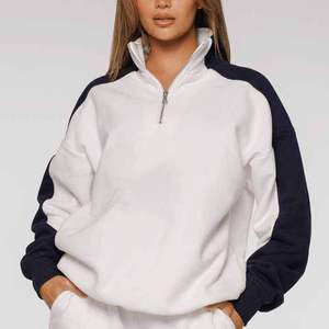 Sudadera de Mujer Index Apparel, Blanca, de Forro Polar, con Cierre de Cremallera de un Cuarto, Manga Larga, Corte Regular, Transpirable, para Otoño - Product Image 4