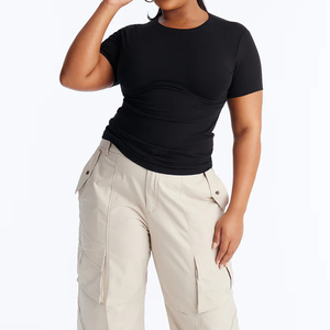 Premium Quality Wholesale Blank Plain <b>Women</b> T Shirt Summer Casual Wear <b>Women</b> T Shirts New Fashion T Shirts Custom - Product Image 4