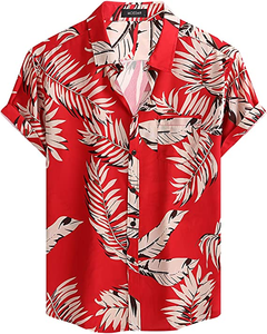 Chemise d'été pour homme à imprimé cocotier, en lin ample, décontractée, infroissable, style plage - Product Image 4