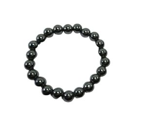 Bracelet rond en perles d'hématite faites à la main pour hommes et femmes, Feng Shui, taille 8-10 mm, bijoux de mode, énergie - Product Image 5