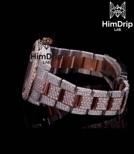 Montre mécanique automatique au design unique avec cadran en moissanite VVS1, en acier inoxydable, montre-bracelet de luxe tendance pour homme, en vente - Product Image 3