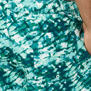 Shorts de bain premium pour hommes |   Short de plage à séchage rapide et anti-UV avec imprimé abstrait mosaïque bleu sarcelle |   Shorts de sport pour l'été urbain et le surf - Product Image 6