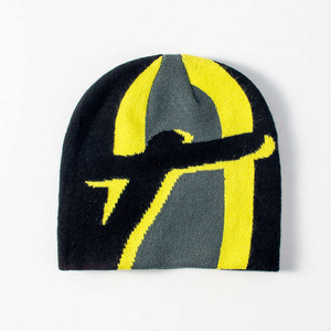 Unisex Geometric Jacquard Beanie <b>Hat</b> 100 Acrylic Winter <b>Cap</b> Casual Style for Adults 56-58CM Head Circumference Outdoor Use - Product Image 4
