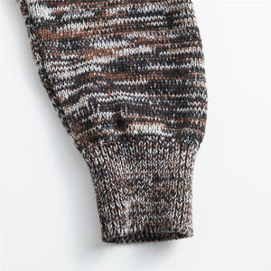 Pull col roulé épais en maille torsadée pour homme, marron chiné, chaud et thermique pour l'hiver, coupe ajustée - Product Image 4