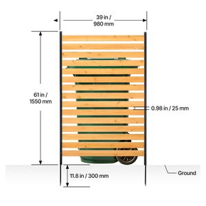 Panel de valla de madera de 39 x 61 pulgadas para privacidad, fácil de instalar, pantalla para aire acondicionado, para recinto de equipos de piscina con estacas metálicas - Product Image 5
